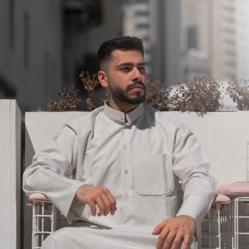 دشداشة رجالية - رمادي فاتح